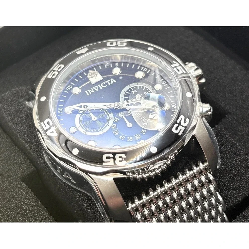 Invicta Men's Chronograph Pro Diver Stainless Steel Mesh Band Watch 47236 In Box